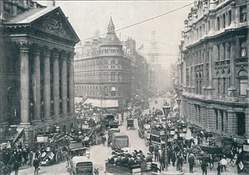 Utanför Mansion House, City of London, 9 AM, c1901 1901