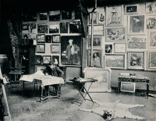 P. Roll in his Studio, c1897