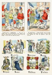 Sida 7 - barnspel: militärövning, På attack - Alfabet - Barnunderhållning - Epinala bilder, populära serier, runt 1890