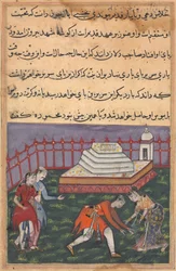Sida från Tales of a Parrot Tuti-nama: Trettiotredje natten: Att höra hennes kärleksförklaring, ca. 15