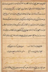 Sida från Tales of a Parrot Tuti-nama: textsida, ca. 1560.