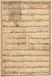 Sida från Tales of a Parrot Tuti-nama: textsida, ca. 1560.