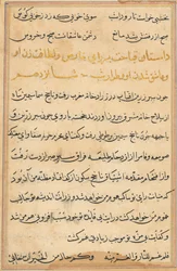 Sida från Tales of a Parrot Tuti-nama: textsida, ca. 1560.