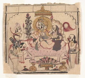 Sida från en dispersed Ramayana: Story of Rama, ca. mitten av 1700-talet.