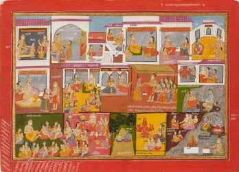 Sida från en serie av Bhagavata Purana, c1780