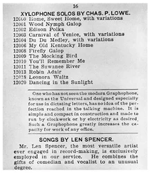 Sida från First Columbian Grammophone Catalogue, c1898 1956