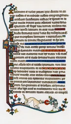 Sida med dekorerad text, 1284-1316