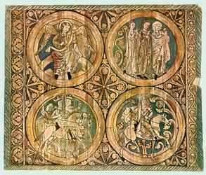 Målat trätak, Dädesjö gamla kyrka, Småland, Sverige, 1928.