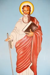Målning i Kpalime-katedralen: Saint Paul, Lome, Togo