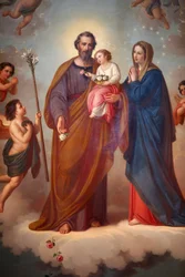 Målning i helgedomen Maria Ausiliatrice, Valdocco, Turin, Italien