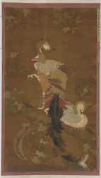 Fenixpar på ett Paulownia-träd, Ming-dynastin, 1500-talet.