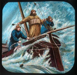 Palling Boat: Throwing the life-line, c1900.