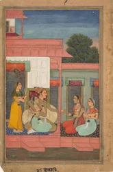 Panchama Ragini: Sida från en Ragamala Series Garland of Musical Modes, ca. 1640.