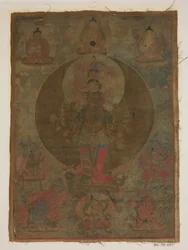 Panel från Painting of a Thousand-Armed Guanyin, datum okänt.