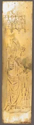 Panel från en triptyk med biskop Saint, tysk, mitten av 1400-talet.