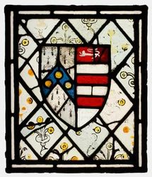 Panel med Heraldic Shield of Johnson, brittisk, ca. 1500.