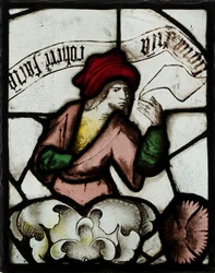 Panel med profet från ett träd av Jesse Window, brittiskt, mitten av 1400-talet.