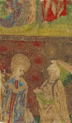 Panel med Jungfrun och Gabriel Annunciate, tyska, 1400-talet.