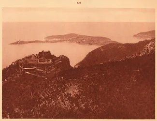 Panorama och Cap Ferrat sett från Grande Corniche, Eze, 1930.