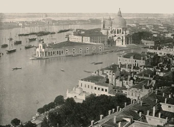 Panorama över staden Venedig, Italien, 1895.