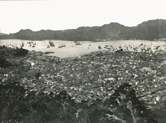 Panoramautsikt över staden, Nagasaki, Japan, 1895.