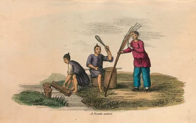 Papperstillverkning i Kina, 105 e.Kr., c1850