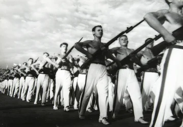 Parad av de unga kommunisterna, Moskva, Sovjetunionen, 1930-talet