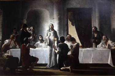 Paris, Frankrike Saint-Francois-Xavier-kyrkan Den sista måltiden av Henri Lerolle