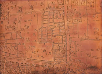 Del av en karta över London, c1553-c1559
