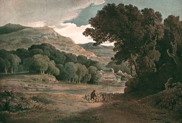 Pastoralt landskap, c1900.