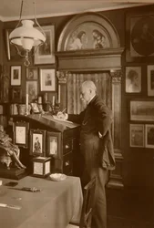 Pavel Shukovsky, rysk konstnär, på jobbet, tidigt 1900-tal
