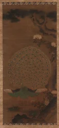 Påfågel, pioner och tall, Edo-perioden, 1615-1868