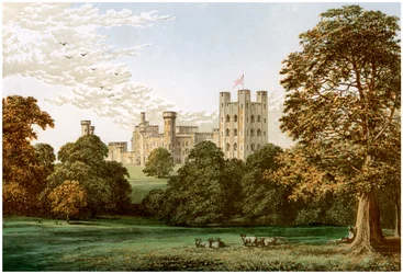 Penrhyn Castle, Caernarvonshire, Wales, hem för Lord Penrhyn, c1880