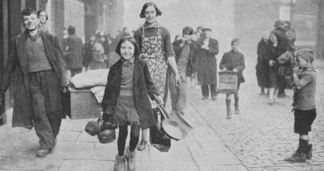 Människor som blev hemlösa av tyska bombningar, Liverpool, andra världskriget, 1941
