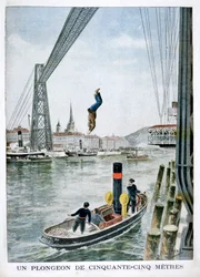 Person störtar 55 meter från Portside, Rouen, 1901