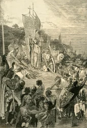 Eremiten Peter predikar det första korståget, 1095-1099, 1890.
