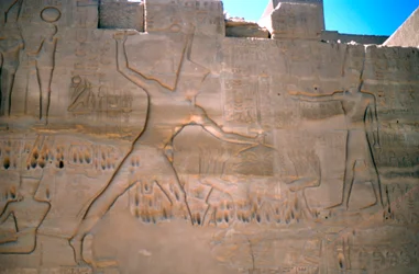 Farao Seti, tillfångatagande av slavar, Luxor, Egypten