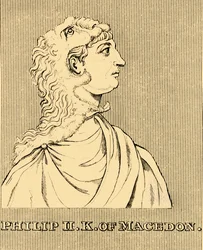 Filip II, kung av Makedonien, 382-336 f.Kr., 1830.