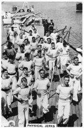 Fysiska ryck, träning ombord på HMS Devonshire, 1937