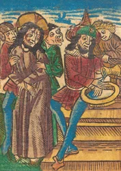 Pilatus tvättar sina händer, ca. 1490.