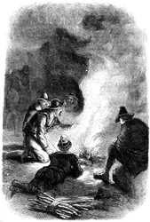 Pilgrimsfäder runt en vakteld, c1620 c1880