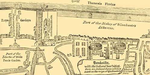 Plan av Bankside, tidigt på 1600-talet, c1878.