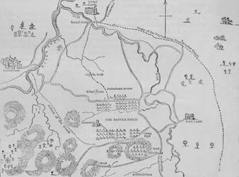 Plan över Flodden Field, 9 september 1513, c1880