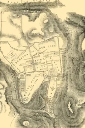 Plan över Jerusalem under det första kristna århundradet, 1890.