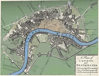Plan över London och Westminster, 1749 1903