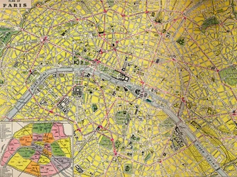 Plan av Paris - Central District of the City of Light, c1930-talet