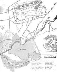 Plan över Sherpur Cantonments, c1880