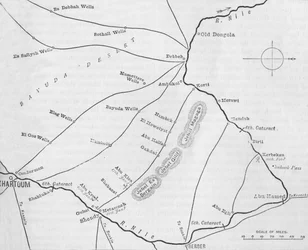 Plan för krigsteatern i den andra Soudan-kampanjen, c1881-85