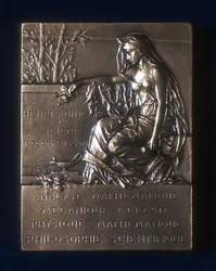 Plaquette till minne av den franske matematikern Henri Poincares död 1912