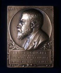 Plaquette till minne av den franske matematikern Henri Poincares död 1912